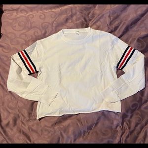 GARAGE white long sleeve crop top